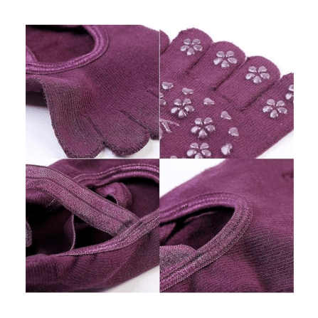 ถุงเท้าโยคะแยกนิ้ว แบบปิดนิ้วเท้า ABLOOM 0210030009014_สีม่วง_1